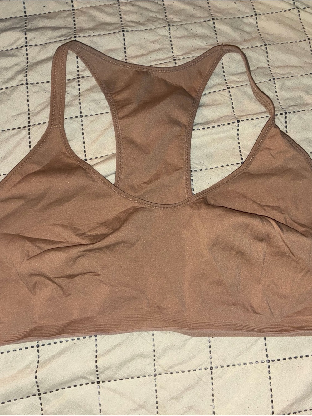 aerie Seamless Racerback Bralette in Taupe Brown